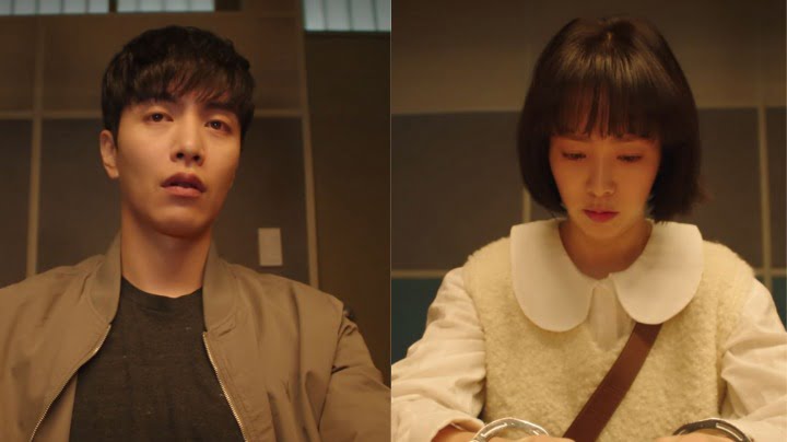 Han Ji Min and Lee Min Ki in the police station in Behind Your Touch kdrama